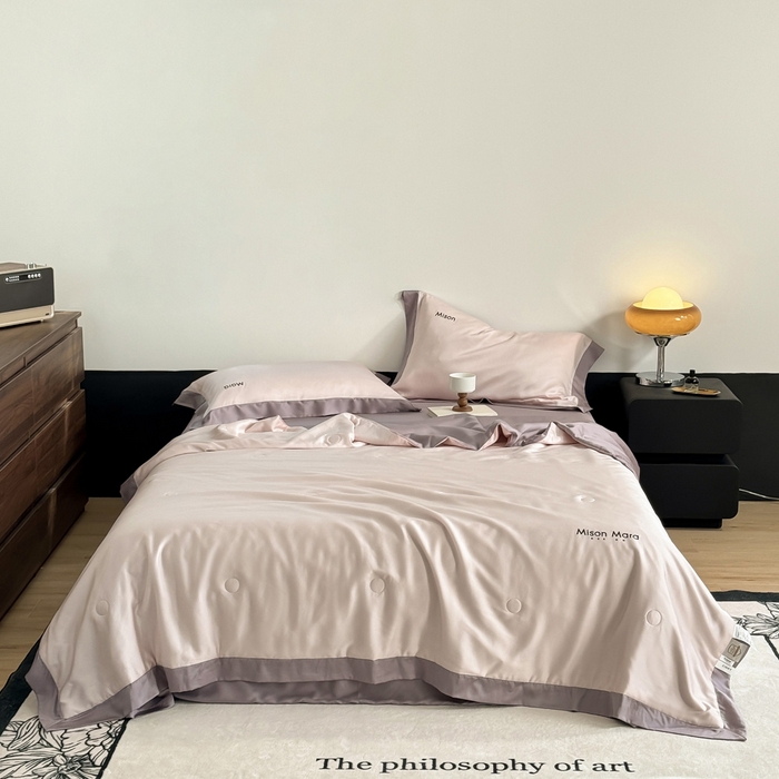 CINNY馨宜 2026新款A类兰精天丝55%大豆纤维 双拼色天丝夏被（炫彩） 丁香紫