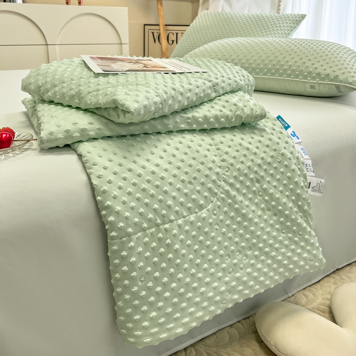 库里梦家纺 2026新款3D按摩冰豆豆凉感夏被夏凉被空调被 冰豆绿