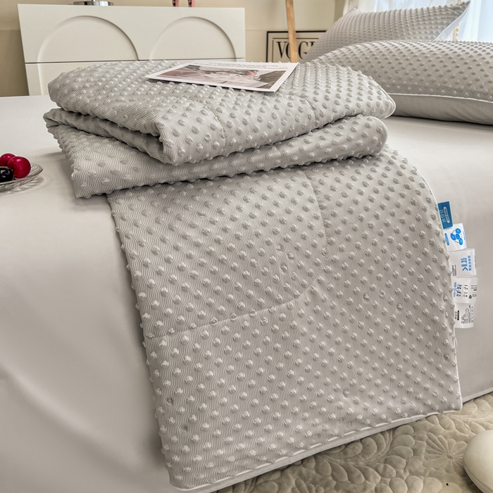 库里梦家纺 2026新款3D按摩冰豆豆凉感夏被夏凉被空调被 冰豆灰