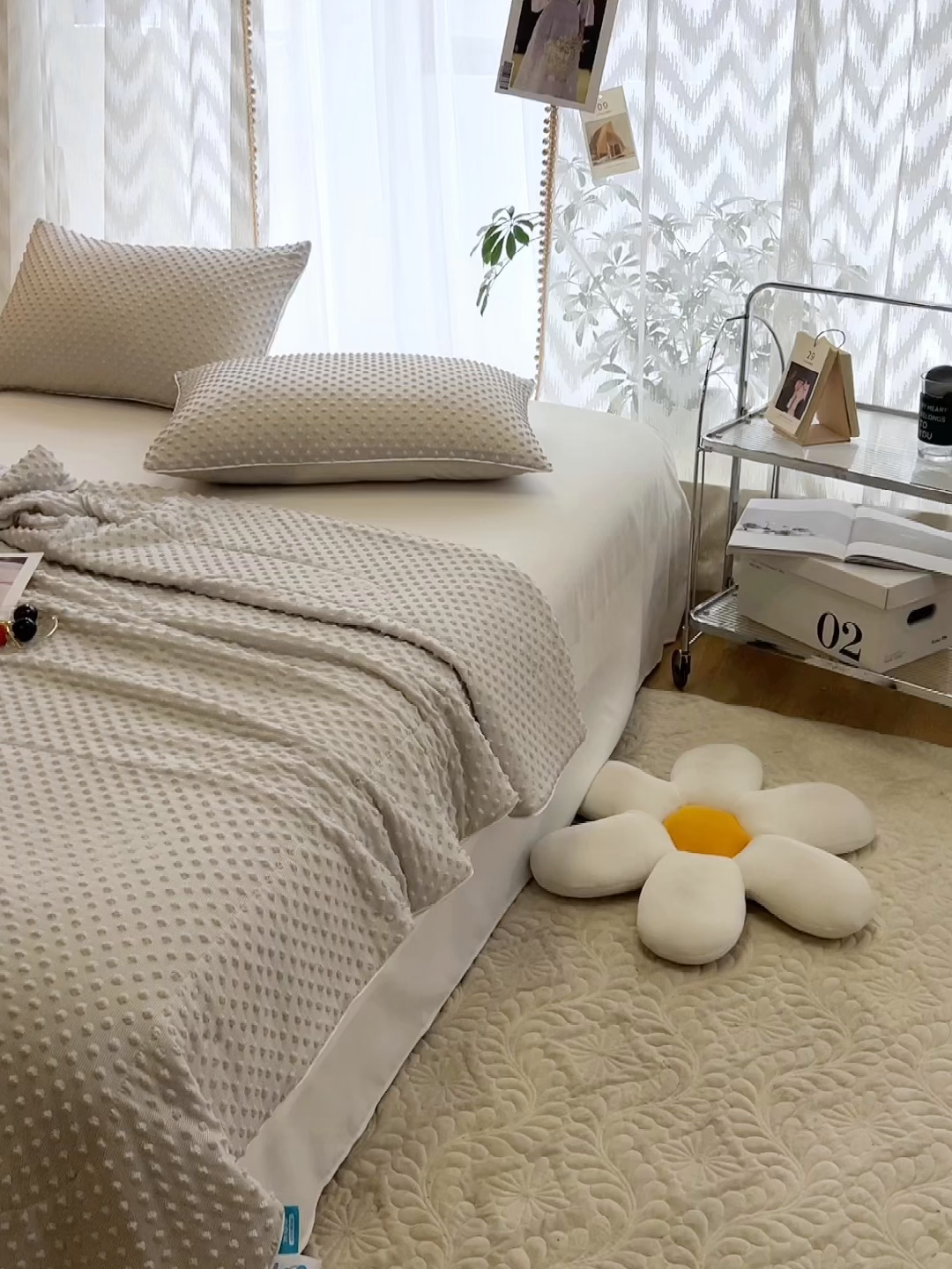 91家纺网 家纺一手货源 找家纺 库里梦家纺 2026新款3D按摩冰豆豆凉感夏被夏凉被空调被 冰豆灰