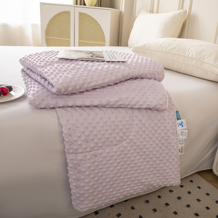 库里梦家纺 2026新款3D按摩冰豆豆凉感夏被夏凉被空调被 冰豆紫
