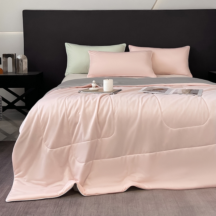 91家纺网 家纺一手货源 找家纺 库里梦家纺 2026新款云柔凉感冰淇淋夏被空调被夏凉被 粉灰