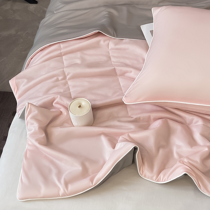 91家纺网 家纺一手货源 找家纺 库里梦家纺 2026新款云柔凉感冰淇淋夏被空调被夏凉被 粉灰