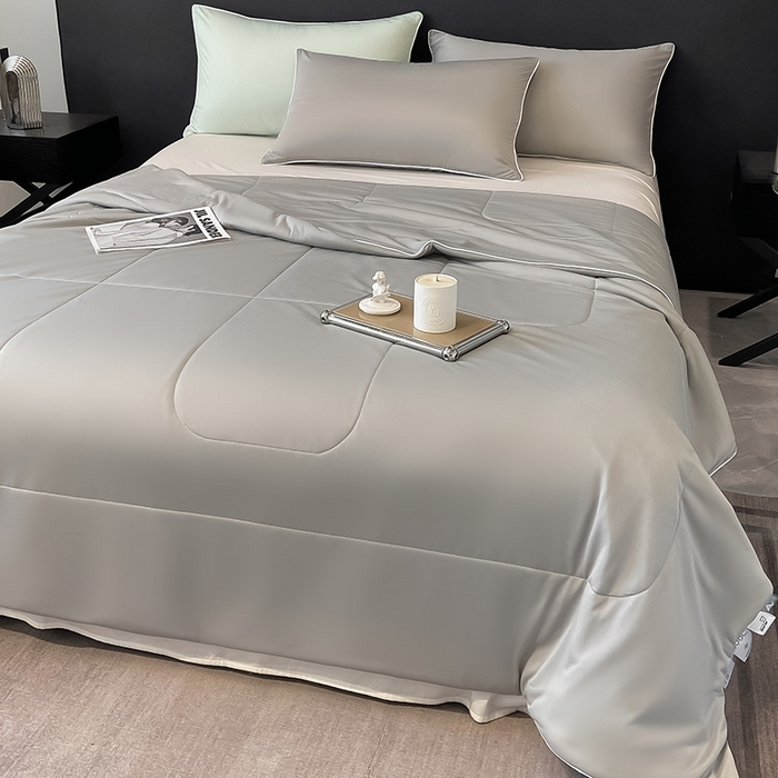 91家纺网 家纺一手货源 找家纺 库里梦家纺 2026新款云柔凉感冰淇淋夏被空调被夏凉被 灰色