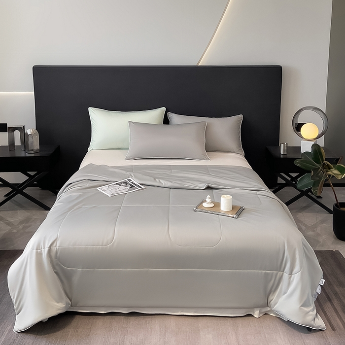 91家纺网 家纺一手货源 找家纺 库里梦家纺 2026新款云柔凉感冰淇淋夏被空调被夏凉被 灰色