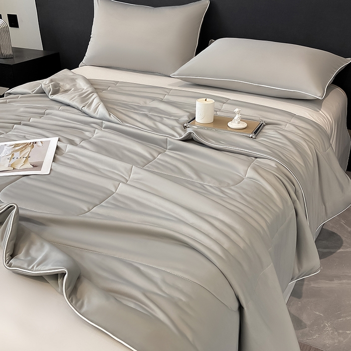 91家纺网 家纺一手货源 找家纺 库里梦家纺 2026新款云柔凉感冰淇淋夏被空调被夏凉被 灰色