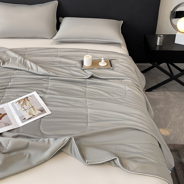 91家纺网 家纺一手货源 找家纺 库里梦家纺 2026新款云柔凉感冰淇淋夏被空调被夏凉被 灰色