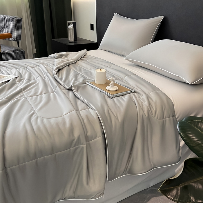 91家纺网 家纺一手货源 找家纺 库里梦家纺 2026新款云柔凉感冰淇淋夏被空调被夏凉被 灰色