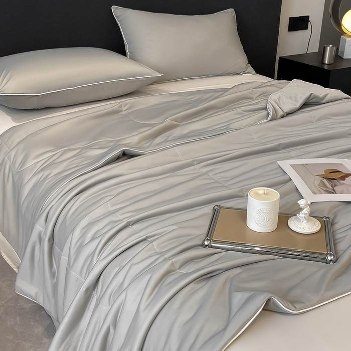 91家纺网 家纺一手货源 找家纺 库里梦家纺 2026新款云柔凉感冰淇淋夏被空调被夏凉被 灰色