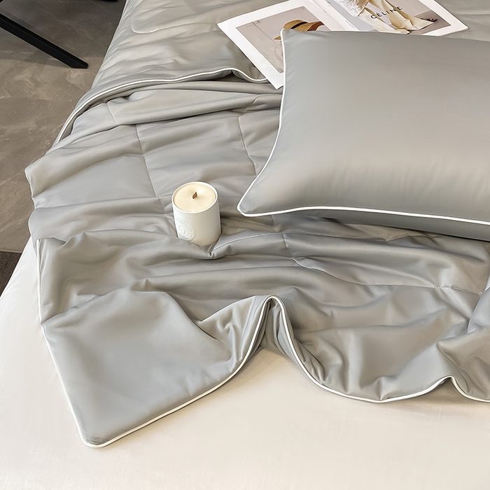 91家纺网 家纺一手货源 找家纺 库里梦家纺 2026新款云柔凉感冰淇淋夏被空调被夏凉被 灰色