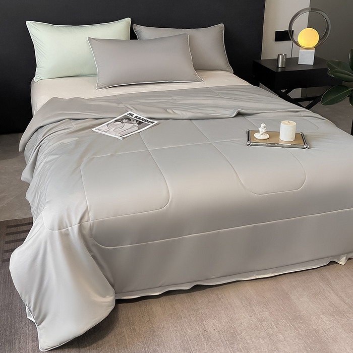 91家纺网 家纺一手货源 找家纺 库里梦家纺 2026新款云柔凉感冰淇淋夏被空调被夏凉被 灰色