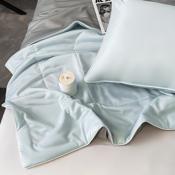 91家纺网 家纺一手货源 找家纺 库里梦家纺 2026新款云柔凉感冰淇淋夏被空调被夏凉被 蓝灰