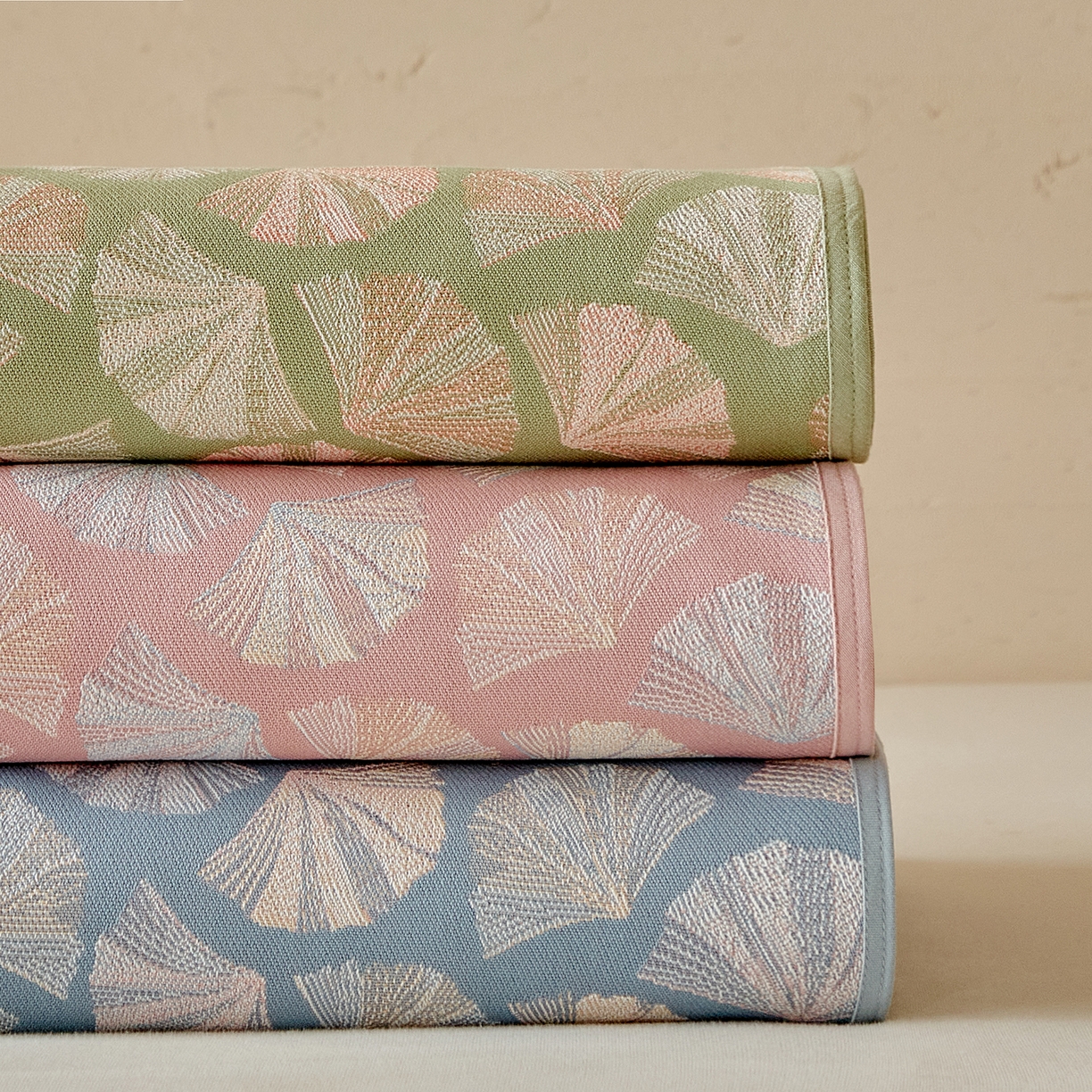 91家纺网 家纺一手货源 找家纺 孑寐家纺 2026新款100%纯棉色织双面大提花老粗布凉席三件套 组合