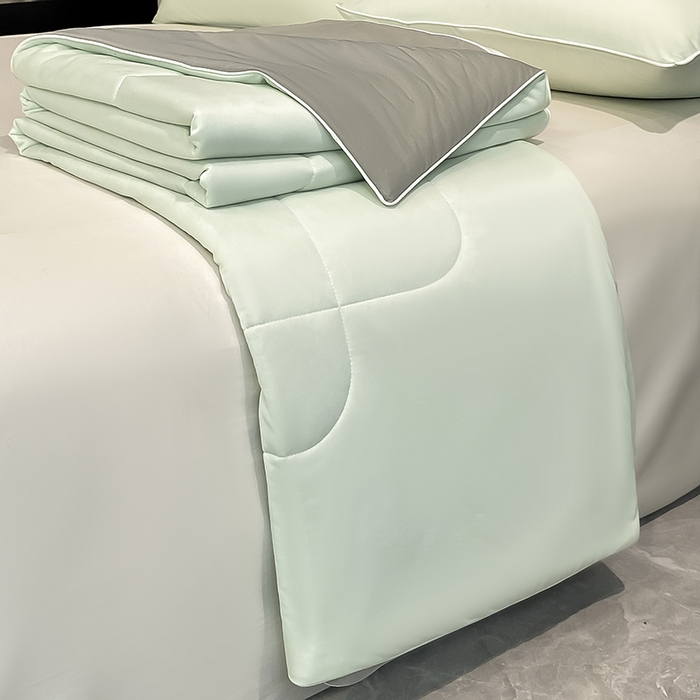 库里梦家纺 2026新款云柔凉感冰淇淋夏被空调被夏凉被 绿灰