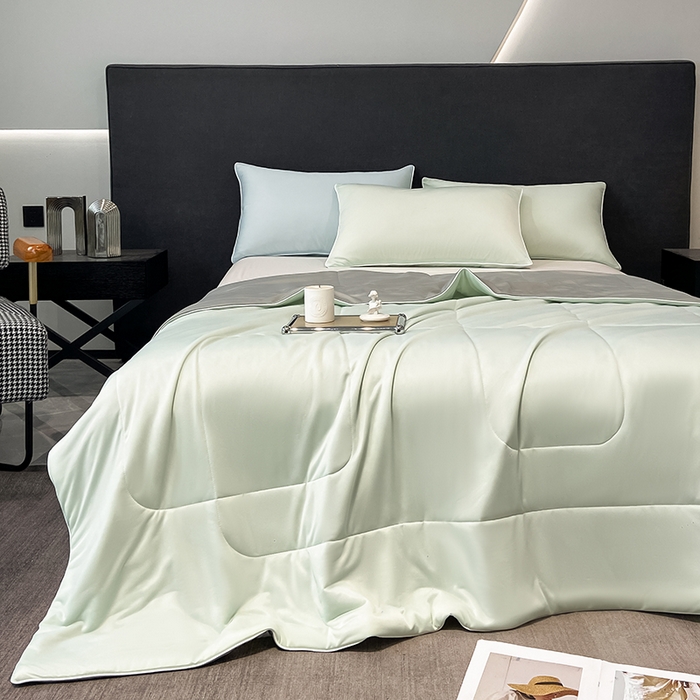 91家纺网 家纺一手货源 找家纺 库里梦家纺 2026新款云柔凉感冰淇淋夏被空调被夏凉被 绿灰