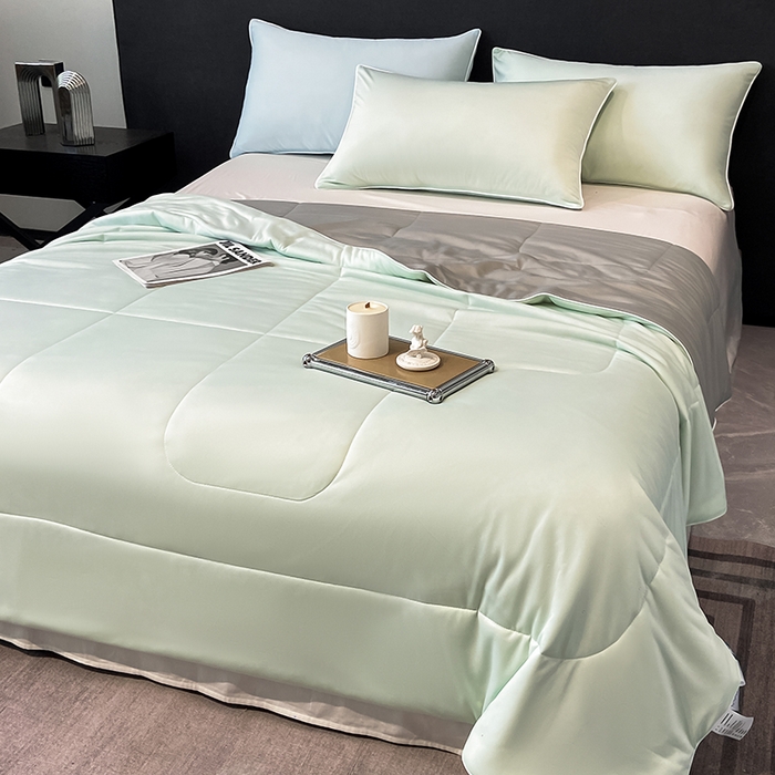 91家纺网 家纺一手货源 找家纺 库里梦家纺 2026新款云柔凉感冰淇淋夏被空调被夏凉被 绿灰