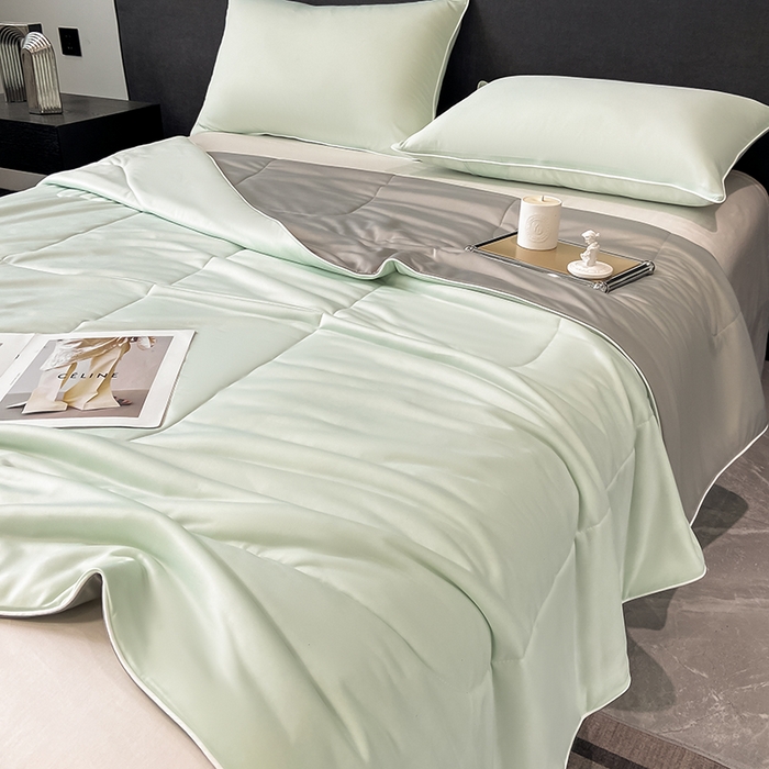 91家纺网 家纺一手货源 找家纺 库里梦家纺 2026新款云柔凉感冰淇淋夏被空调被夏凉被 绿灰