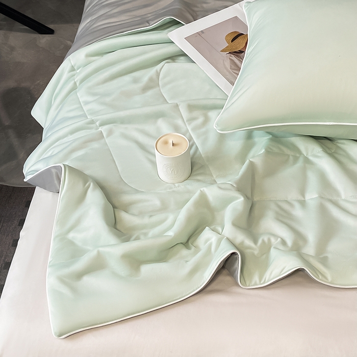 91家纺网 家纺一手货源 找家纺 库里梦家纺 2026新款云柔凉感冰淇淋夏被空调被夏凉被 绿灰