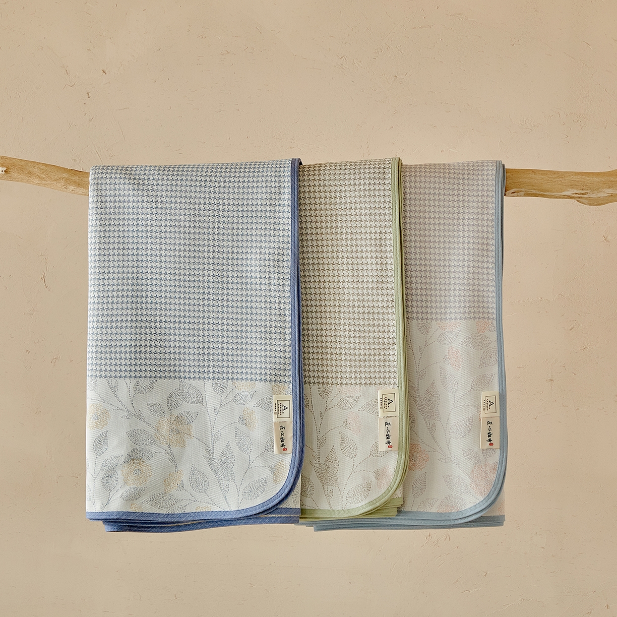 91家纺网 家纺一手货源 找家纺 孑寐家纺 2026新款100%纯棉色织双面大提花老粗布凉席三件套 组合