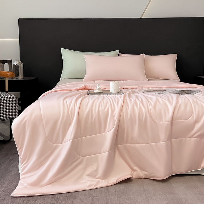 91家纺网 家纺一手货源 找家纺 库里梦家纺 2026新款云柔凉感冰淇淋夏被空调被夏凉被 浅粉