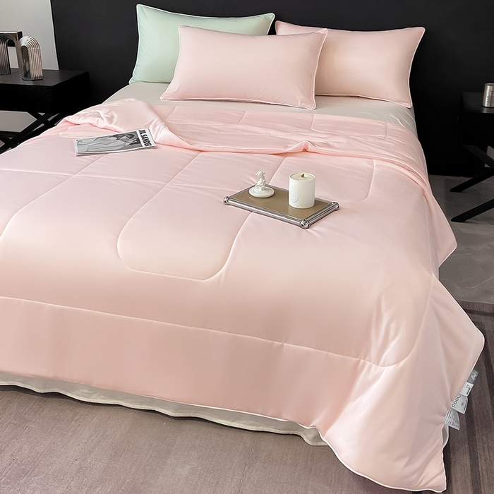 91家纺网 家纺一手货源 找家纺 库里梦家纺 2026新款云柔凉感冰淇淋夏被空调被夏凉被 浅粉