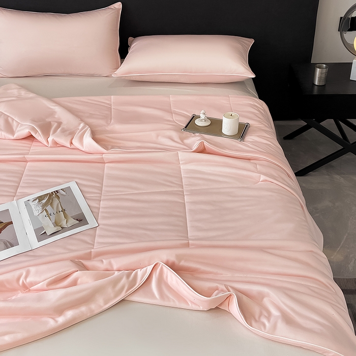 91家纺网 家纺一手货源 找家纺 库里梦家纺 2026新款云柔凉感冰淇淋夏被空调被夏凉被 浅粉