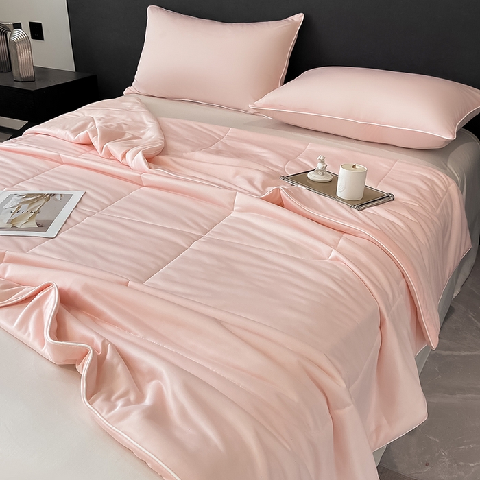 91家纺网 家纺一手货源 找家纺 库里梦家纺 2026新款云柔凉感冰淇淋夏被空调被夏凉被 浅粉