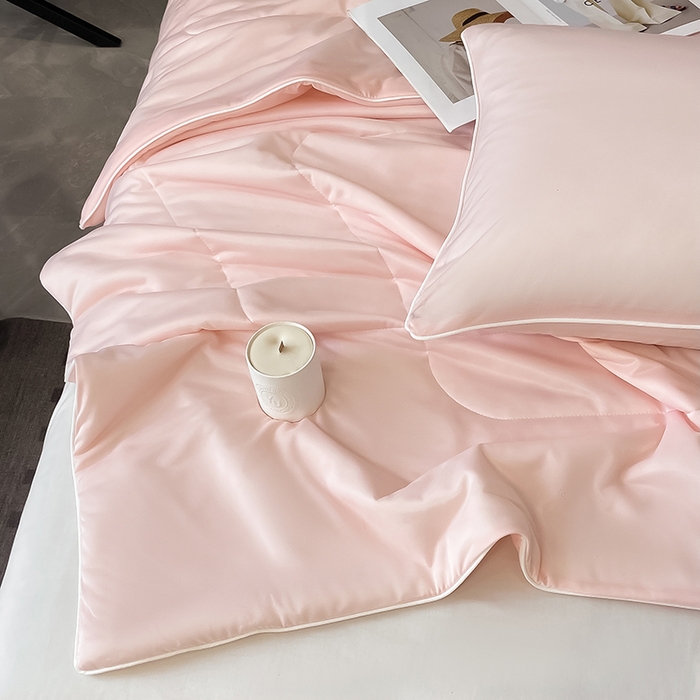 91家纺网 家纺一手货源 找家纺 库里梦家纺 2026新款云柔凉感冰淇淋夏被空调被夏凉被 浅粉