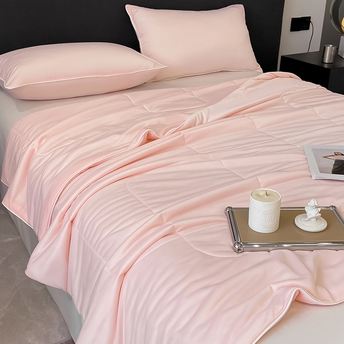 91家纺网 家纺一手货源 找家纺 库里梦家纺 2026新款云柔凉感冰淇淋夏被空调被夏凉被 浅粉