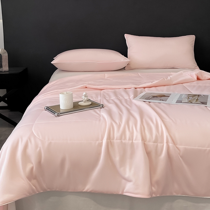 91家纺网 家纺一手货源 找家纺 库里梦家纺 2026新款云柔凉感冰淇淋夏被空调被夏凉被 浅粉