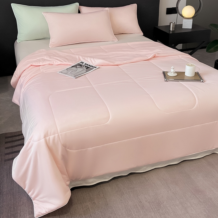 91家纺网 家纺一手货源 找家纺 库里梦家纺 2026新款云柔凉感冰淇淋夏被空调被夏凉被 浅粉