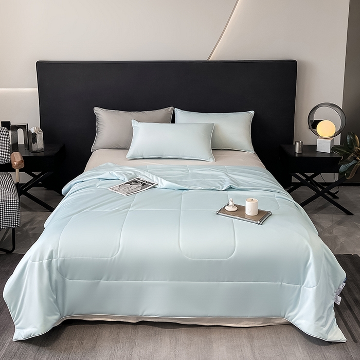 91家纺网 家纺一手货源 找家纺 库里梦家纺 2026新款云柔凉感冰淇淋夏被空调被夏凉被 浅蓝