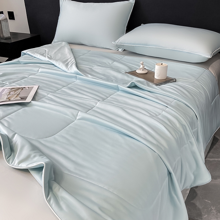 91家纺网 家纺一手货源 找家纺 库里梦家纺 2026新款云柔凉感冰淇淋夏被空调被夏凉被 浅蓝