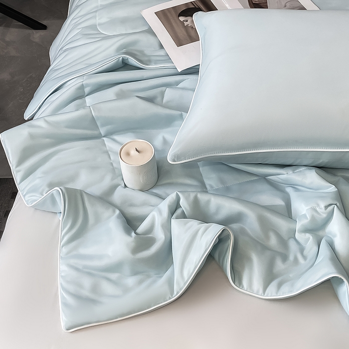 91家纺网 家纺一手货源 找家纺 库里梦家纺 2026新款云柔凉感冰淇淋夏被空调被夏凉被 浅蓝