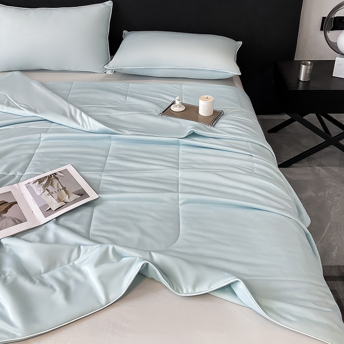 91家纺网 家纺一手货源 找家纺 库里梦家纺 2026新款云柔凉感冰淇淋夏被空调被夏凉被 浅蓝