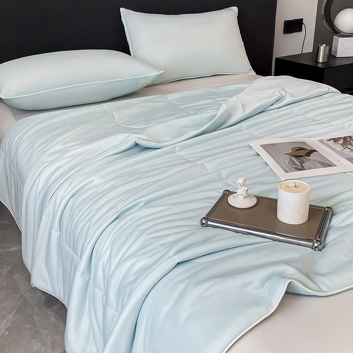 91家纺网 家纺一手货源 找家纺 库里梦家纺 2026新款云柔凉感冰淇淋夏被空调被夏凉被 浅蓝