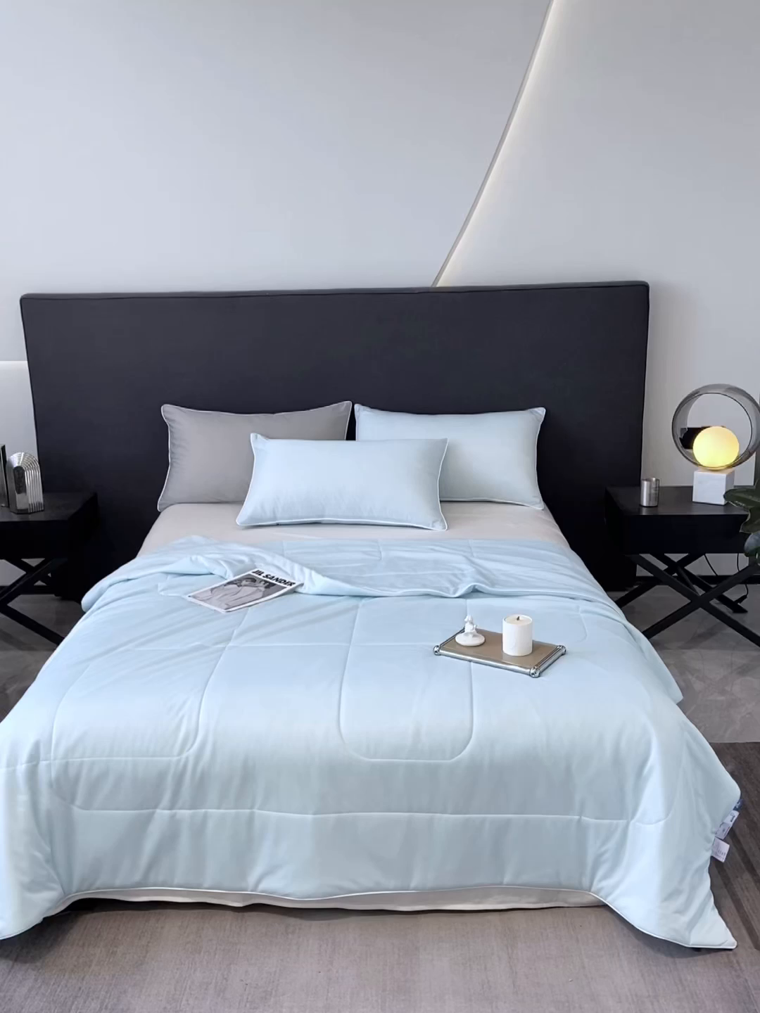 91家纺网 家纺一手货源 找家纺 库里梦家纺 2026新款云柔凉感冰淇淋夏被空调被夏凉被 浅蓝