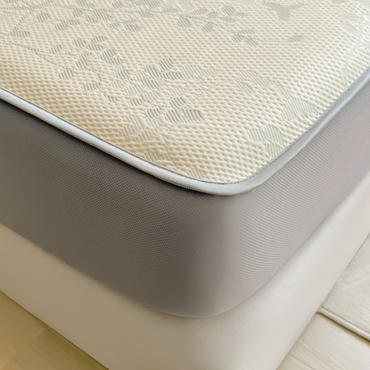 91家纺网 家纺一手货源 找家纺 多乐家纺 206新款冰豆豆防水凉感软席凉席席子 花枝金叶-床笠款