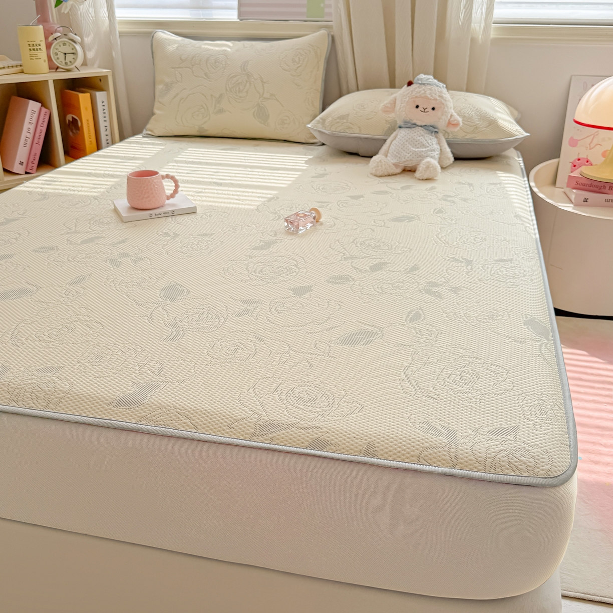 91家纺网 家纺一手货源 找家纺 多乐家纺 206新款冰豆豆防水凉感软席凉席席子 大玫瑰-床席款