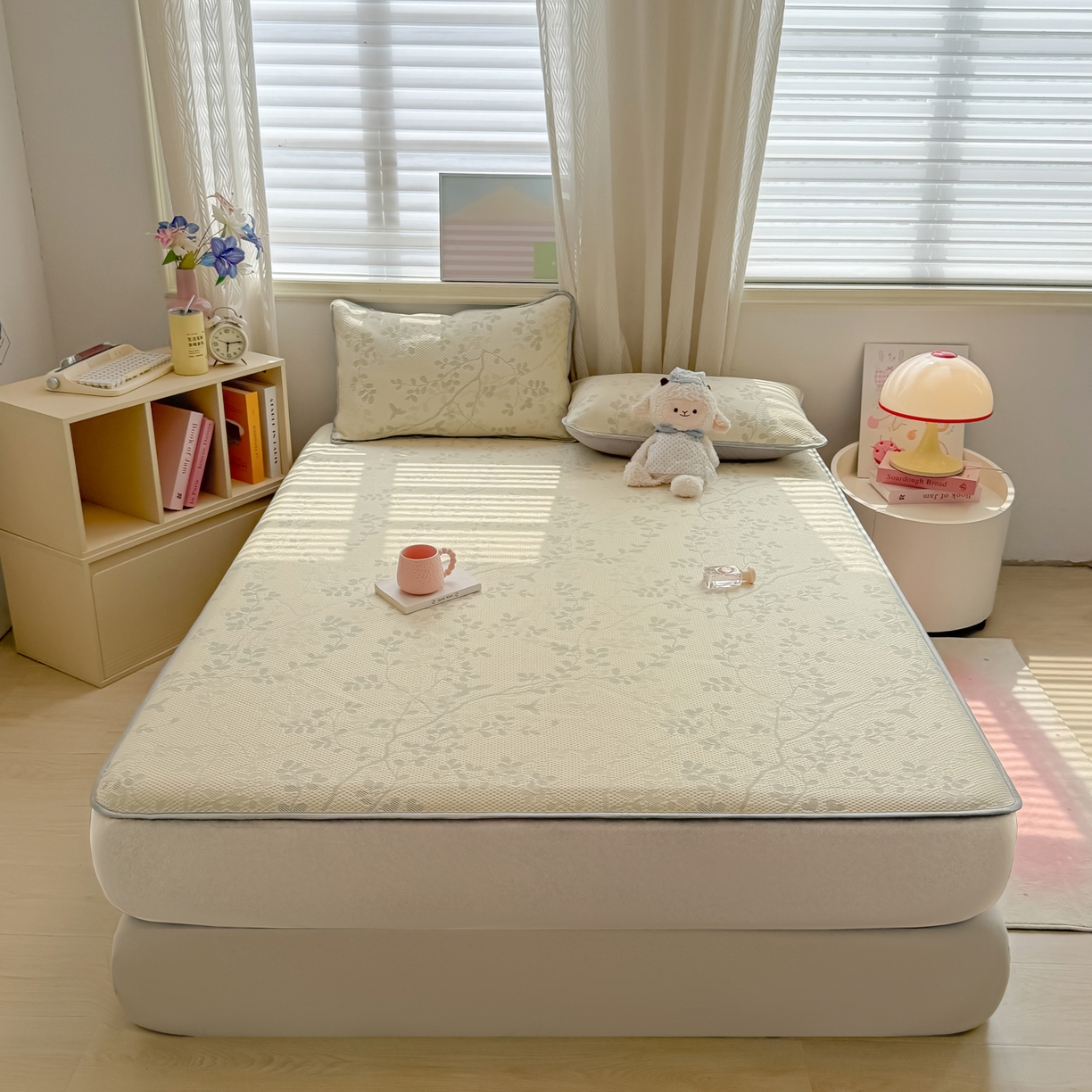 多乐家纺 206新款冰豆豆防水凉感软席凉席席子 花枝金叶-床席款