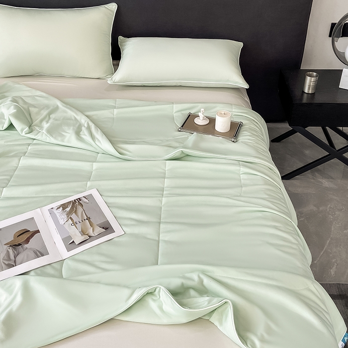 91家纺网 家纺一手货源 找家纺 库里梦家纺 2026新款云柔凉感冰淇淋夏被空调被夏凉被 浅绿