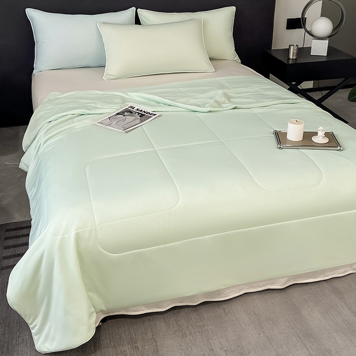 91家纺网 家纺一手货源 找家纺 库里梦家纺 2026新款云柔凉感冰淇淋夏被空调被夏凉被 浅绿