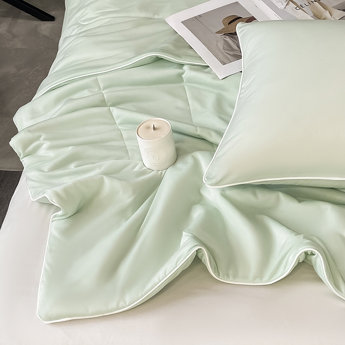 91家纺网 家纺一手货源 找家纺 库里梦家纺 2026新款云柔凉感冰淇淋夏被空调被夏凉被 浅绿