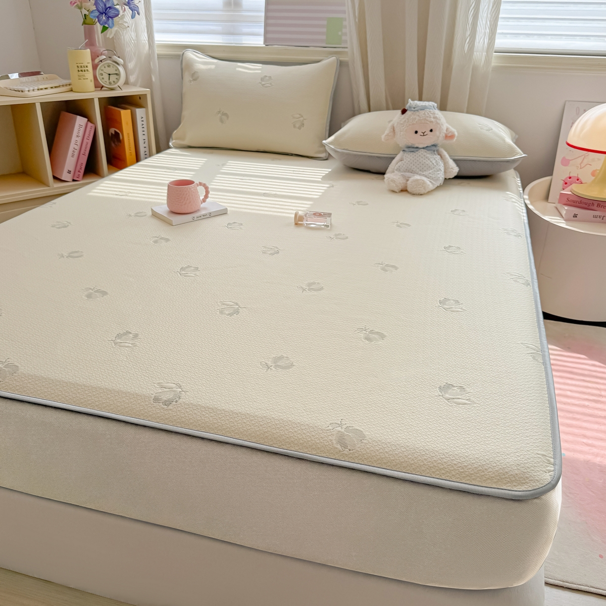 91家纺网 家纺一手货源 找家纺 多乐家纺 206新款冰豆豆防水凉感软席凉席席子 小玫瑰-床席款