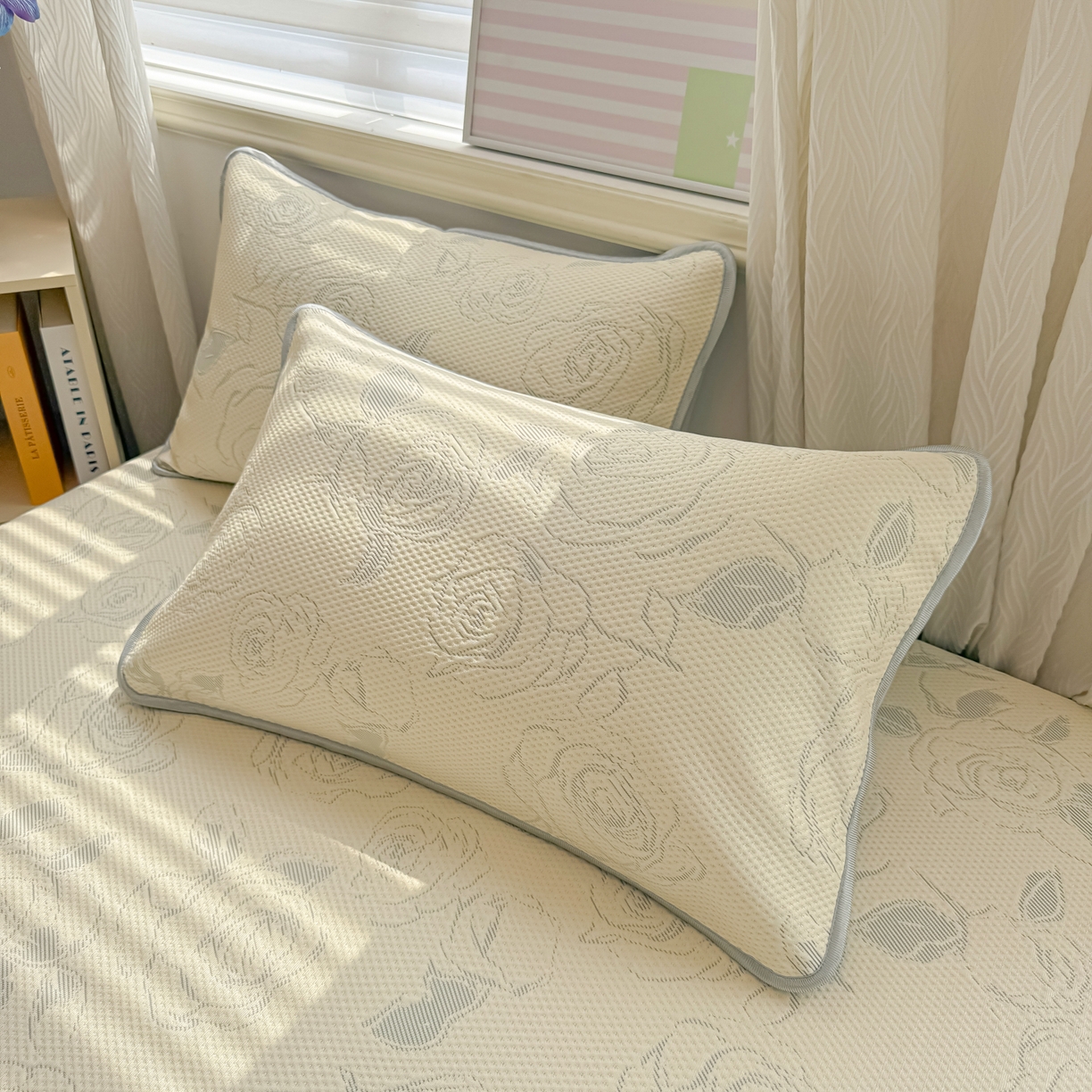 91家纺网 家纺一手货源 找家纺 多乐家纺 206新款冰豆豆防水凉感软席凉席席子 大玫瑰-床笠款