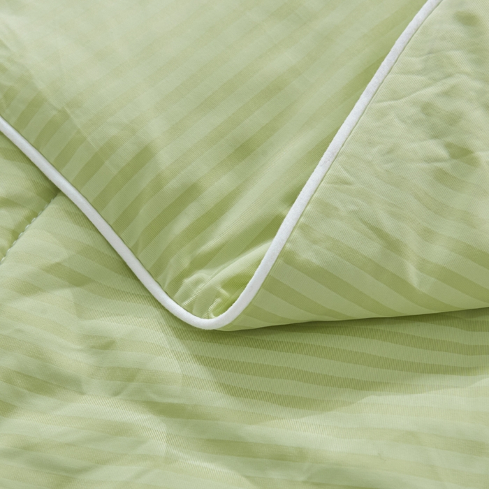 91家纺网 家纺一手货源 找家纺 库里梦家纺 2026新款100%真锦氨无印提花凉感空调被夏被夏凉被 条纹春绿