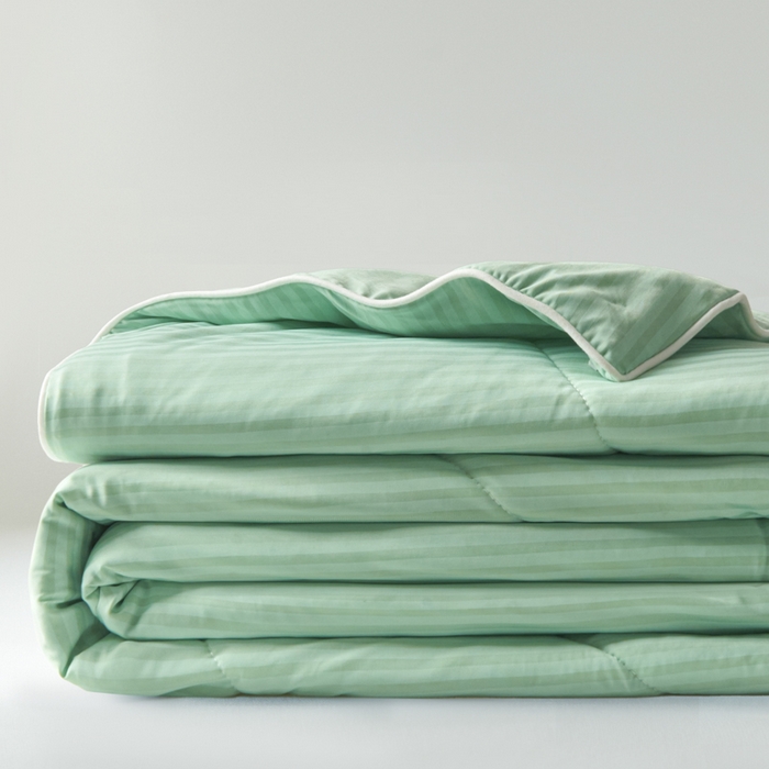 库里梦家纺 2026新款100%真锦氨无印提花凉感空调被夏被夏凉被 条纹果绿