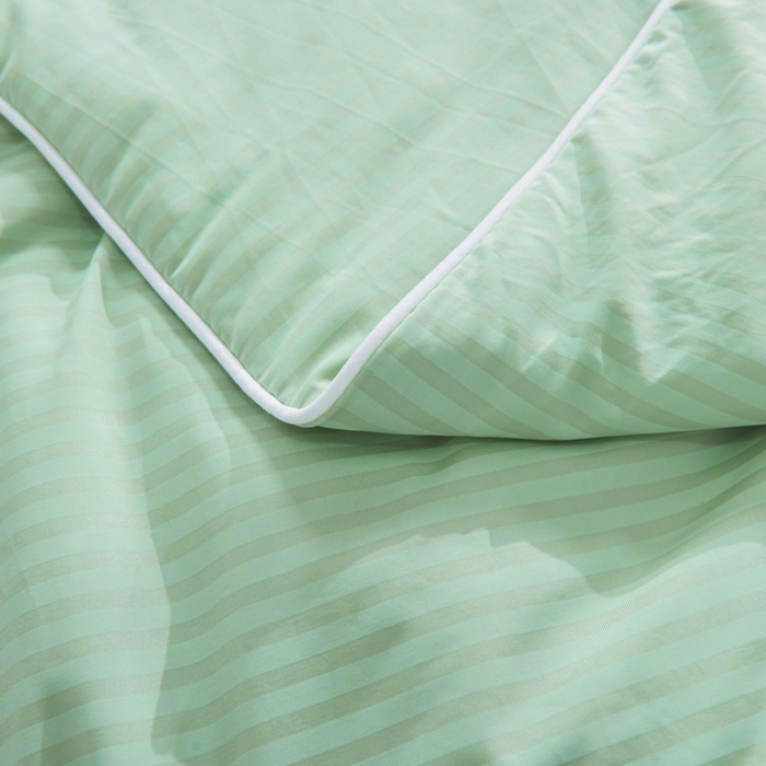 91家纺网 家纺一手货源 找家纺 库里梦家纺 2026新款100%真锦氨无印提花凉感空调被夏被夏凉被 条纹果绿