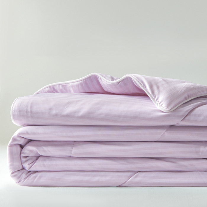 库里梦家纺 2026新款100%真锦氨无印提花凉感空调被夏被夏凉被 条纹魅紫