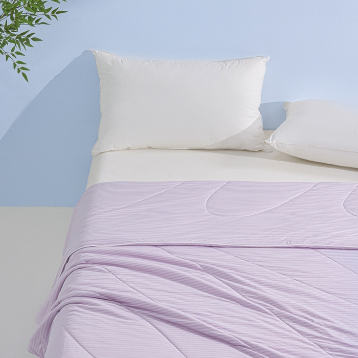 91家纺网 家纺一手货源 找家纺 库里梦家纺 2026新款100%真锦氨无印提花凉感空调被夏被夏凉被 条纹魅紫